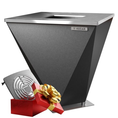 Gril s ocelovou plotnou - KEDAR Crystal Nero