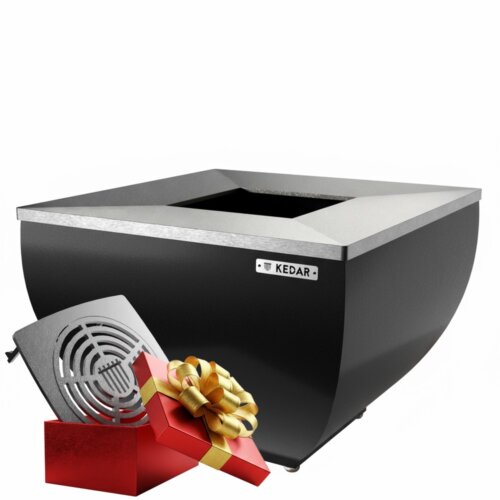 Gril s ocelovou plotnou - KEDAR Optimus Nero