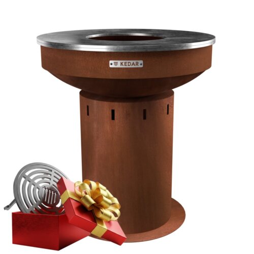 Gril z cortenu s ocelovou plotnou - KEDAR Prim