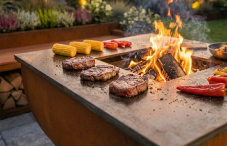 Grilování na cortenovém grilu KEDAR Optimus